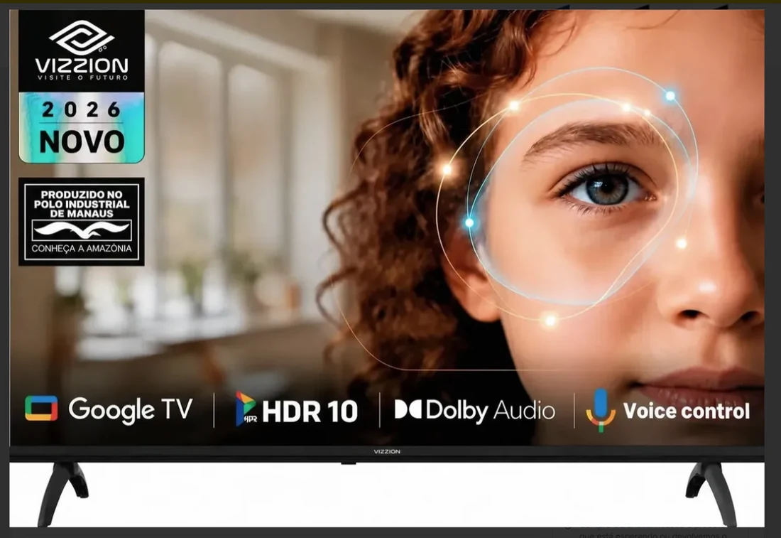 Smart TV Vizzion 32 polegadas Google TV BR32E3HA
